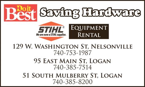 saving hardware in logan ohio